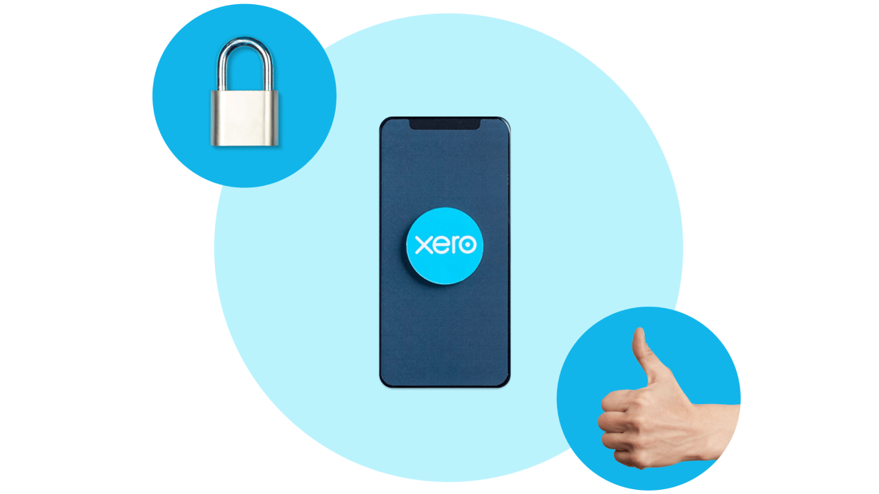 A secure accounting transaction taking place on a smartphone.